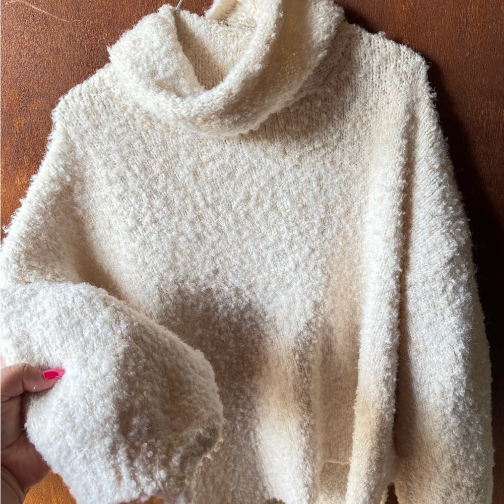 POL Soft Cream Cowl Neck Sweater